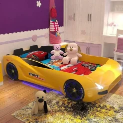 Kinder The Decor Haven Kinderzimmermöbel|Möbel-Rennautobett – Modernes Kleinkinderbett für Kinder