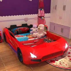 Kinder The Decor Haven Kinderzimmermöbel|Möbel-Rennautobett – Modernes Kleinkinderbett für Kinder