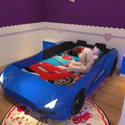 Kinder The Decor Haven Kinderzimmermöbel|Möbel-Rennautobett – Modernes Kleinkinderbett für Kinder