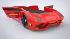 Kinder The Decor Haven Kinderzimmermöbel|Möbel-Rennautobett – Modernes Kleinkinderbett für Kinder