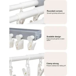 Aqua Essence Badezimmer-Retractable Wall-Mounted Drying Rack - Space-Saving Clothes Dryer