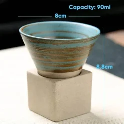 Plates u0026 More Küche & Esszimmer-Retro Blumen Kaffeetasse - Grobe Keramik Teetasse