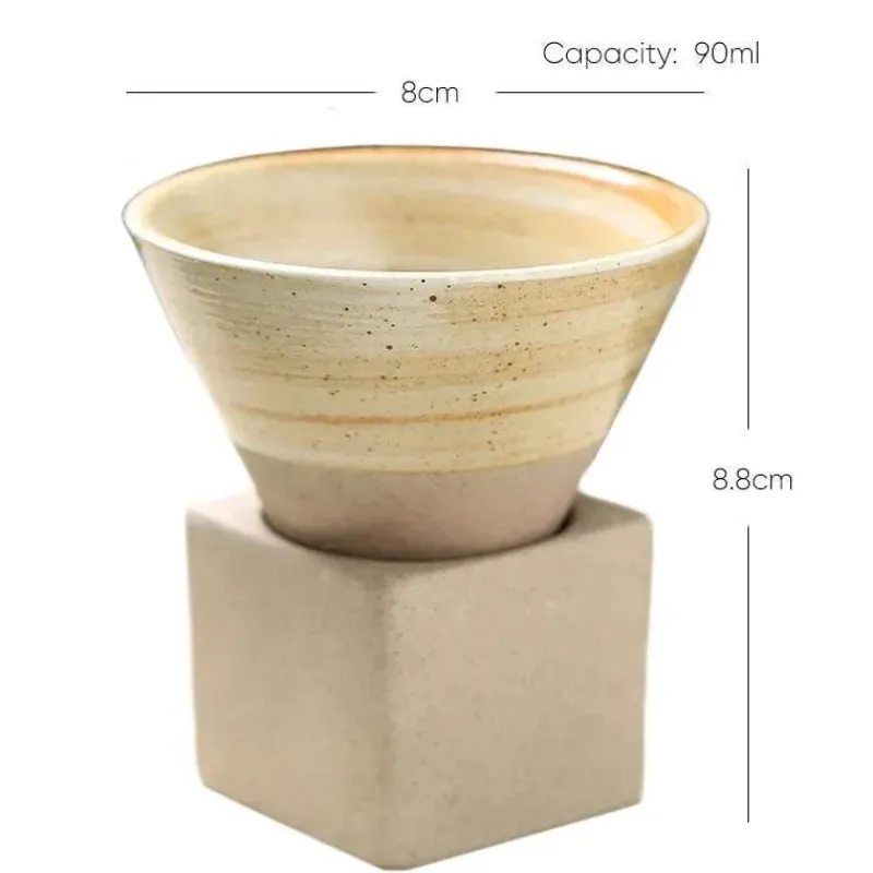 Plates u0026 More Küche & Esszimmer-Retro Blumen Kaffeetasse - Grobe Keramik Teetasse