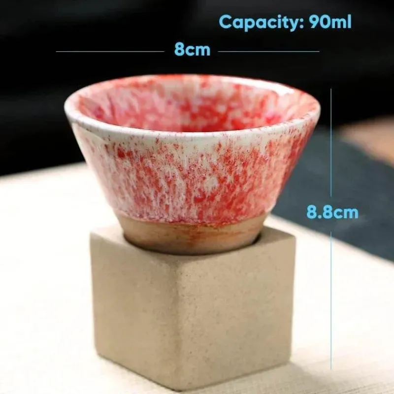 Plates u0026 More Küche & Esszimmer-Retro Blumen Kaffeetasse - Grobe Keramik Teetasse