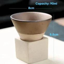 Plates u0026 More Küche & Esszimmer-Retro Blumen Kaffeetasse - Grobe Keramik Teetasse