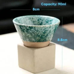 Plates u0026 More Küche & Esszimmer-Retro Blumen Kaffeetasse - Grobe Keramik Teetasse