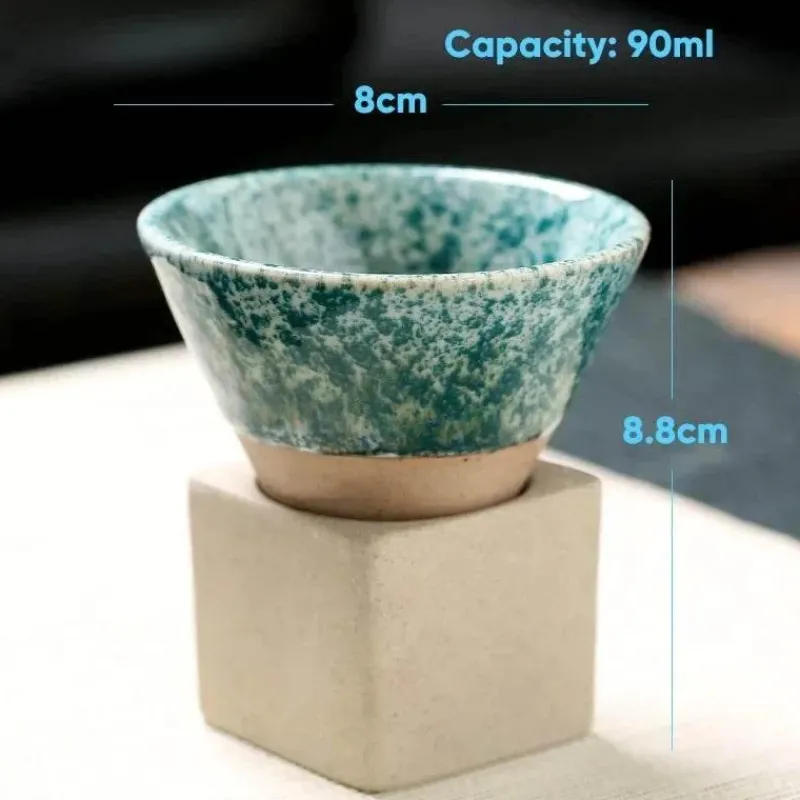 Plates u0026 More Küche & Esszimmer-Retro Blumen Kaffeetasse - Grobe Keramik Teetasse