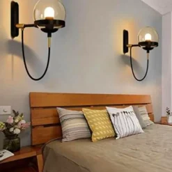 Comfort u0026 Style Beleuchtung-Retro Glass Ball Wall Lamp - Elegant Home Decor Lighting