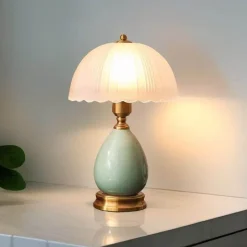 The Light Loft Beleuchtung-Retro Keramik Tischlampe - Vintage Wohnbeleuchtung Dekor