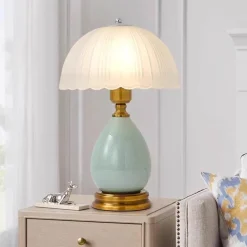 The Light Loft Beleuchtung-Retro Keramik Tischlampe - Vintage Wohnbeleuchtung Dekor