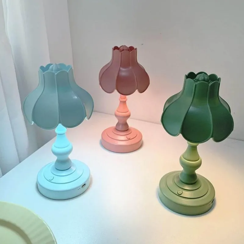 The Gilded Nest Beleuchtung-Retro Lotuslampe - Vintage Schreibtischbeleuchtung Dekor