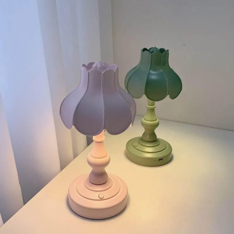 The Gilded Nest Beleuchtung-Retro Lotuslampe - Vintage Schreibtischbeleuchtung Dekor