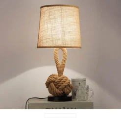 Comfort u0026 Style Beleuchtung-Retro Rope Table Lamp - Vintage American Home Decor
