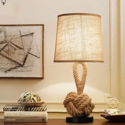 Comfort u0026 Style Beleuchtung-Retro Rope Table Lamp - Vintage American Home Decor