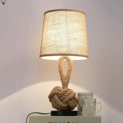 Comfort u0026 Style Beleuchtung-Retro Rope Table Lamp - Vintage American Home Decor