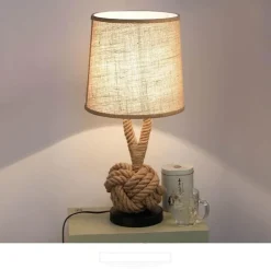 Comfort u0026 Style Beleuchtung-Retro Rope Table Lamp - Vintage American Home Decor