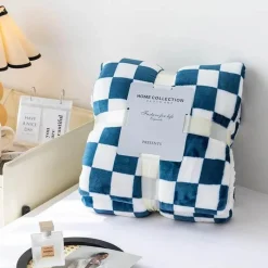 Cozy Haven Bettzeug|Wohndeko-Retro Schachbrett Decke - Stilvolle Vintage Decke