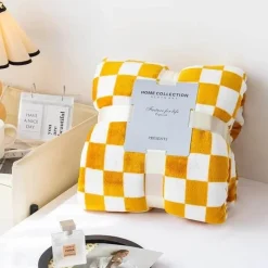 Cozy Haven Bettzeug|Wohndeko-Retro Schachbrett Decke - Stilvolle Vintage Decke