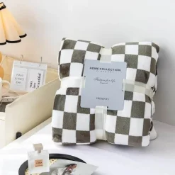 Cozy Haven Bettzeug|Wohndeko-Retro Schachbrett Decke - Stilvolle Vintage Decke