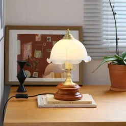 The Light Loft Beleuchtung-Retro Tischlampe - Vintage Glasierte Beleuchtung