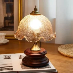 The Light Loft Beleuchtung-Retro Tischlampe - Vintage Glasierte Beleuchtung