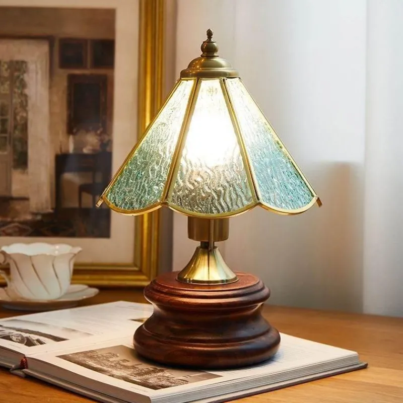 The Light Loft Beleuchtung-Retro Tischlampe - Vintage Glasierte Beleuchtung