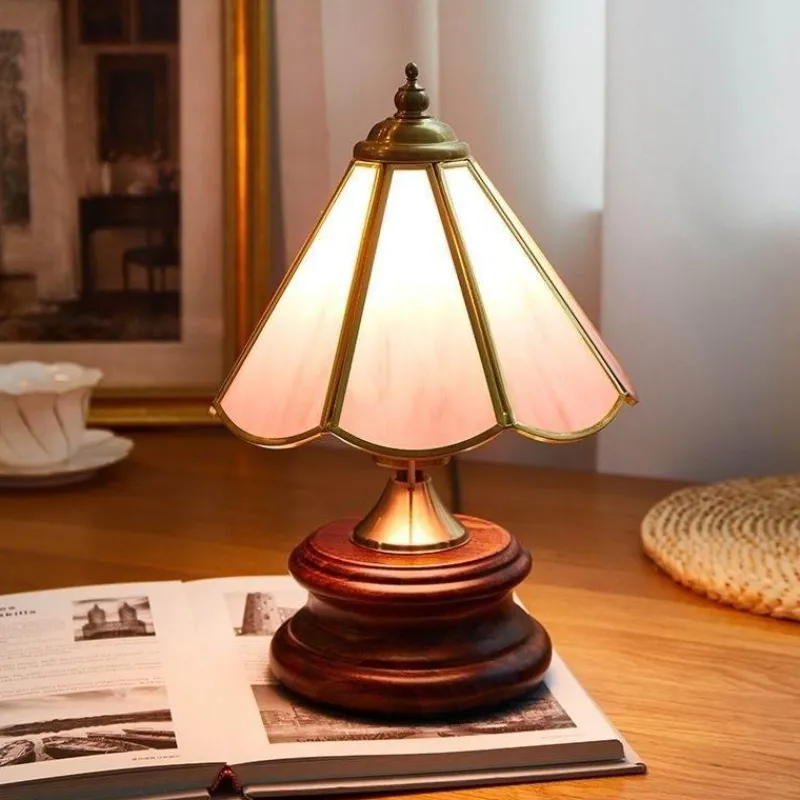 The Light Loft Beleuchtung-Retro Tischlampe - Vintage Glasierte Beleuchtung
