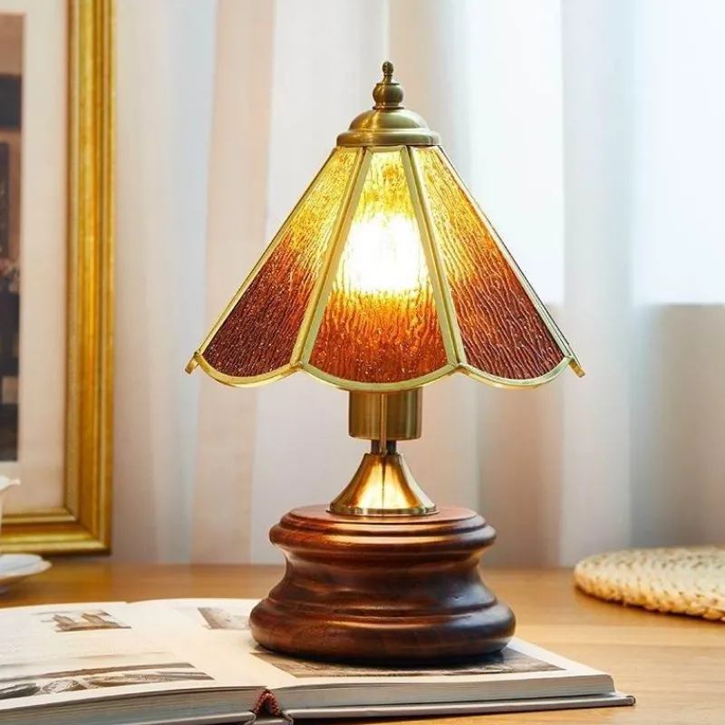 The Light Loft Beleuchtung-Retro Tischlampe - Vintage Glasierte Beleuchtung