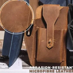 Herren Heritage Threads Taschen & Geldbörsen|Herrenbekleidung-Retro-Gürteltasche aus Leder – Multifunktionaler Telefonhalter