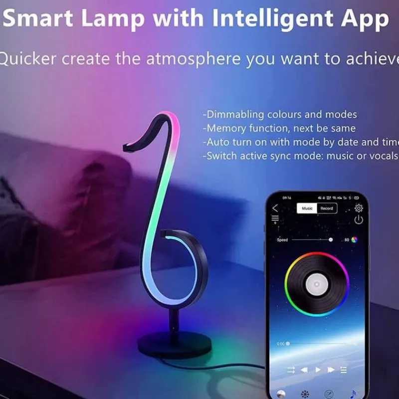 Bright Accents Beleuchtung-RGB-Musiknotenlampe - Symphony Tischleuchte