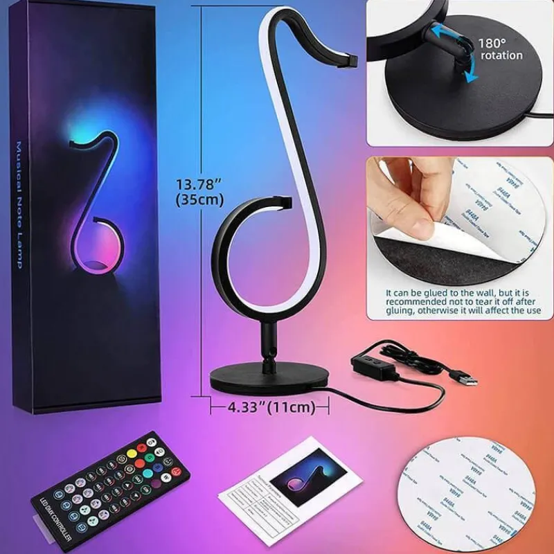 Bright Accents Beleuchtung-RGB-Musiknotenlampe - Symphony Tischleuchte