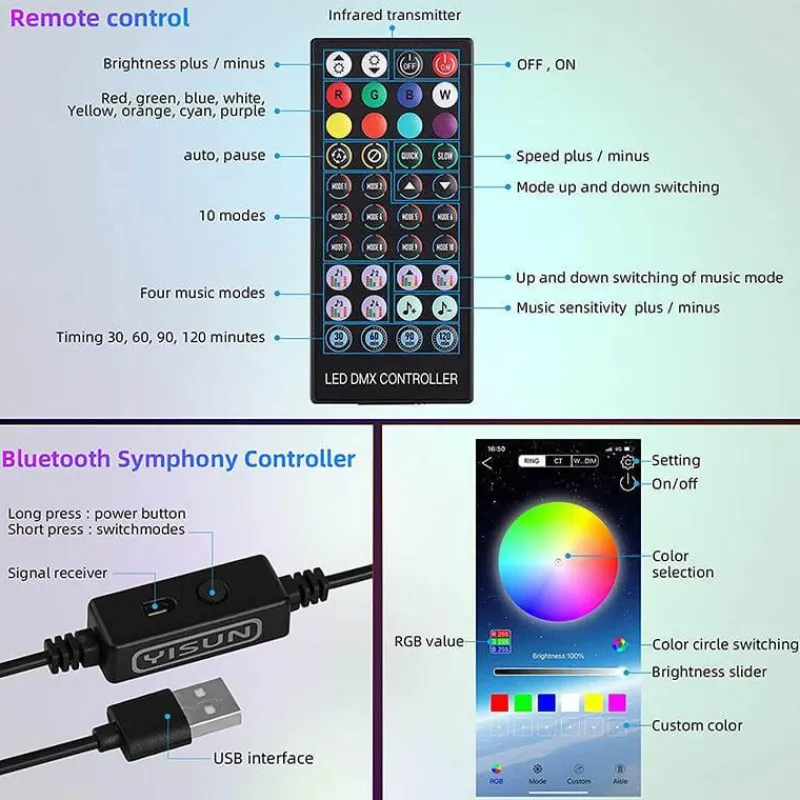 Bright Accents Beleuchtung-RGB-Musiknotenlampe - Symphony Tischleuchte