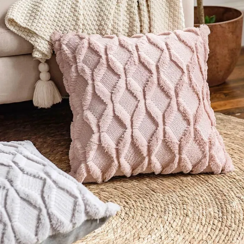 Cozy Cushions Bettzeug-Rhombus-Kissenbezug – weicher Plüsch-Kissenbezug für stilvolle Heimdekoration