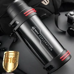 The Decor Haven Camping-Werkzeuge|Camping Im Freien-Riesige Edelstahl-Thermosflasche – Isolierter Getränkebehälter