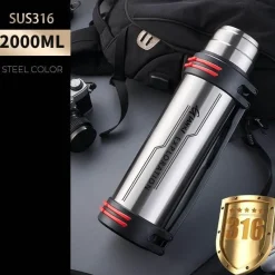 The Decor Haven Camping-Werkzeuge|Camping Im Freien-Riesige Edelstahl-Thermosflasche – Isolierter Getränkebehälter