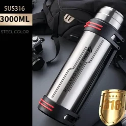 The Decor Haven Camping-Werkzeuge|Camping Im Freien-Riesige Edelstahl-Thermosflasche – Isolierter Getränkebehälter