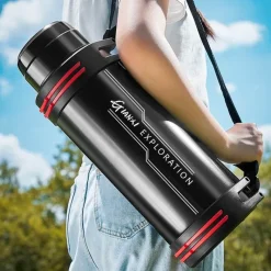 The Decor Haven Camping-Werkzeuge|Camping Im Freien-Riesige Edelstahl-Thermosflasche – Isolierter Getränkebehälter