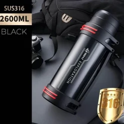 The Decor Haven Camping-Werkzeuge|Camping Im Freien-Riesige Edelstahl-Thermosflasche – Isolierter Getränkebehälter