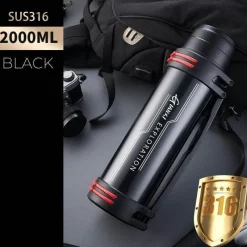 The Decor Haven Camping-Werkzeuge|Camping Im Freien-Riesige Edelstahl-Thermosflasche – Isolierter Getränkebehälter