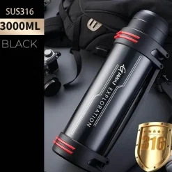 The Decor Haven Camping-Werkzeuge|Camping Im Freien-Riesige Edelstahl-Thermosflasche – Isolierter Getränkebehälter