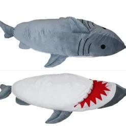 Cozy Haven Babyspielzeug|Bettzeug-Riesiger Hai-Plüsch-Schlafsack – Bite Me Shark-Design