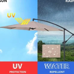 Nomad Gear Camping Im Freien|Outdoor-Artikel-Riesiger Hängeschirm für den Außenbereich – UV-beständiger Terrassenschirm