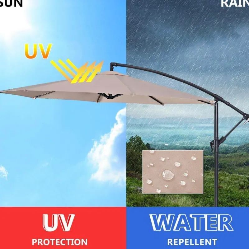 Nomad Gear Camping Im Freien|Outdoor-Artikel-Riesiger Hängeschirm für den Außenbereich – UV-beständiger Terrassenschirm
