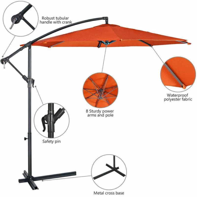 Nomad Gear Camping Im Freien|Outdoor-Artikel-Riesiger Hängeschirm für den Außenbereich – UV-beständiger Terrassenschirm