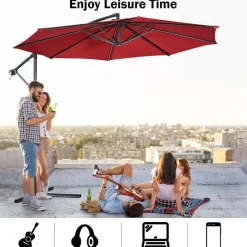 Nomad Gear Camping Im Freien|Outdoor-Artikel-Riesiger Hängeschirm für den Außenbereich – UV-beständiger Terrassenschirm