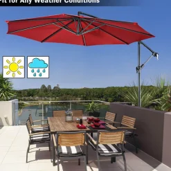 Nomad Gear Camping Im Freien|Outdoor-Artikel-Riesiger Hängeschirm für den Außenbereich – UV-beständiger Terrassenschirm