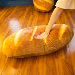 Cozy Cushions Bettzeug-Riesiges Brot-Plüschkissen - Dekoratives Lebensmittelkissen