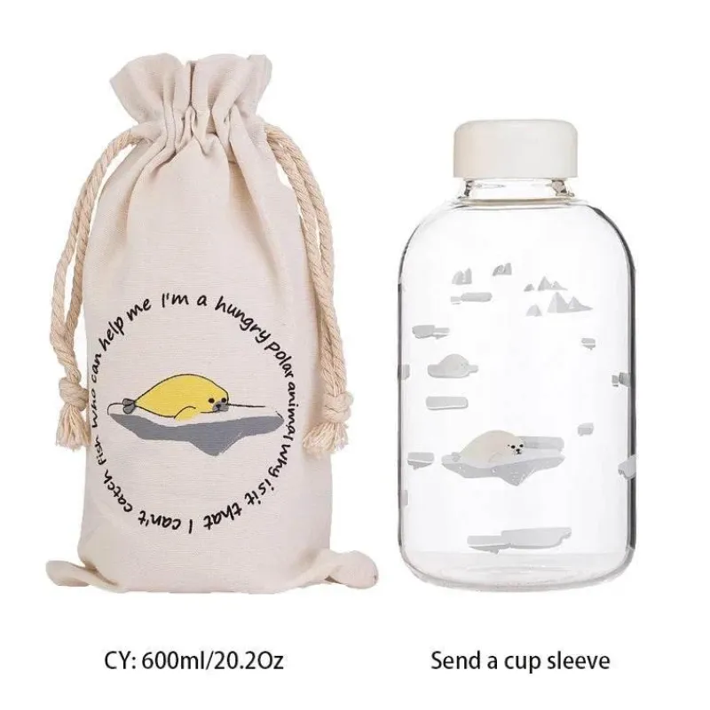 Feast u0026 Flair Küche & Esszimmer-Robbenwal-Wasserflasche mit Hülle – Kreatives Camping-Trinkgeschirr