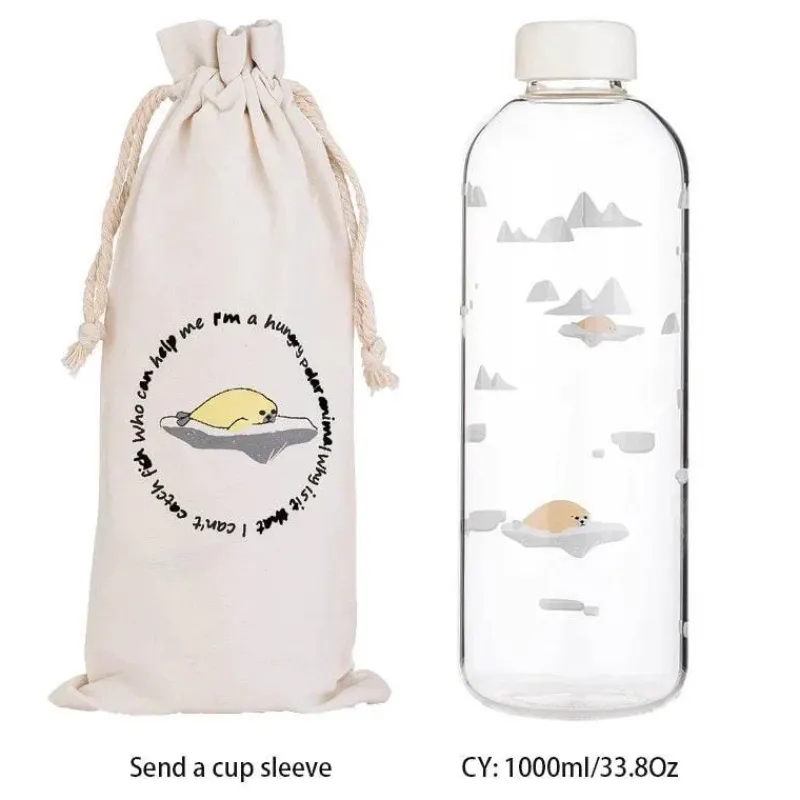 Feast u0026 Flair Küche & Esszimmer-Robbenwal-Wasserflasche mit Hülle – Kreatives Camping-Trinkgeschirr