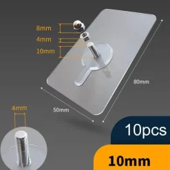 Comfort u0026 Style Gadgets Für Zuhause-Robuste transparente selbstklebende Kleiderbügel – 10 Stück stanzfreie Wandhaken